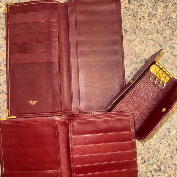 Cartier Red Leather Wallet trio EUC (you get all 3) - Picture 3 of 5